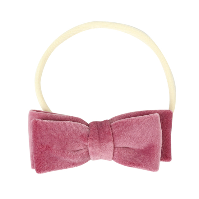 Fasce neonate Fasce bambini con fiocco in nylon Bowknot Fasce capelli elastiche bambini Accessori capelli in velluto Colori solidi