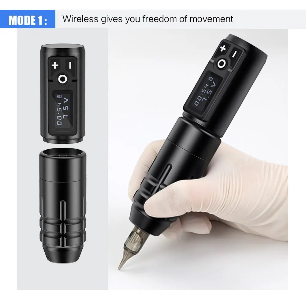 Tattoo Machine Portable Professional Tattoo Machine Pen Wireless Powerful Battery Coreless Motor Tattoo Rotary Machine For Body Art Tattoos 231116