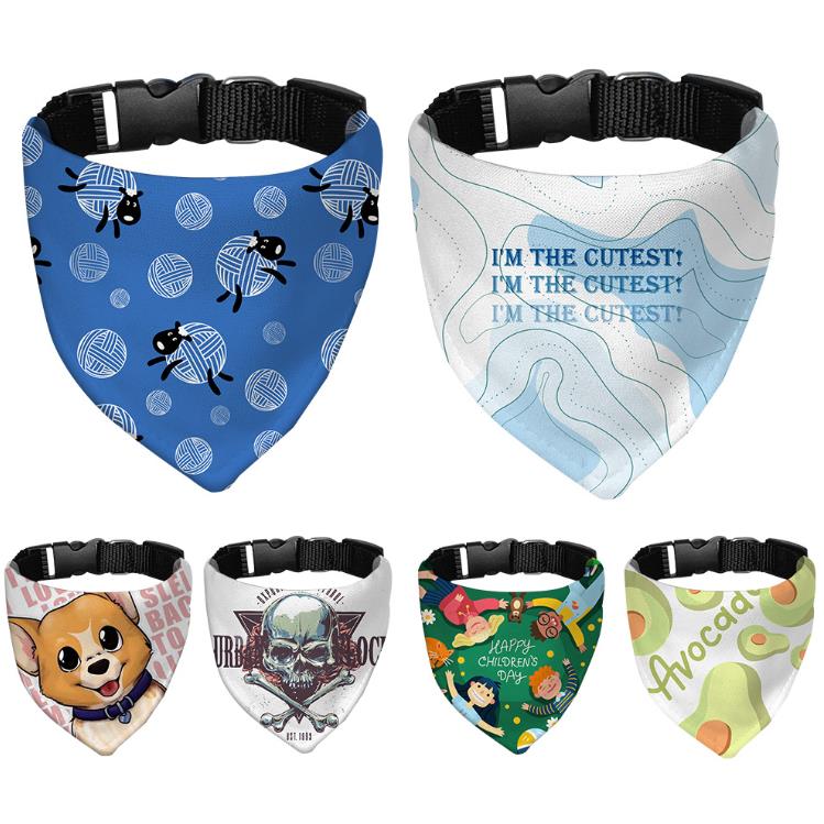 Sublimation Blank Pet Scarf Cand Cat Colliers Bandana Scarf de bandana ajusté Collier de transfert thermique SN4127