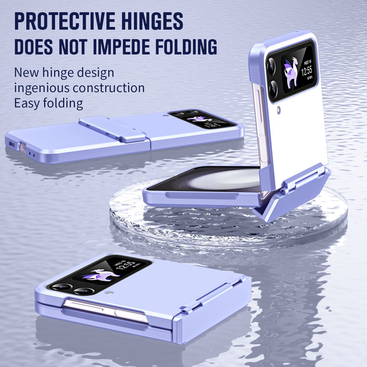 Hard voor Samsung Galaxy Z Flip 4 3 Flip3 5G hoesje Matte plastic scharnierbescherming