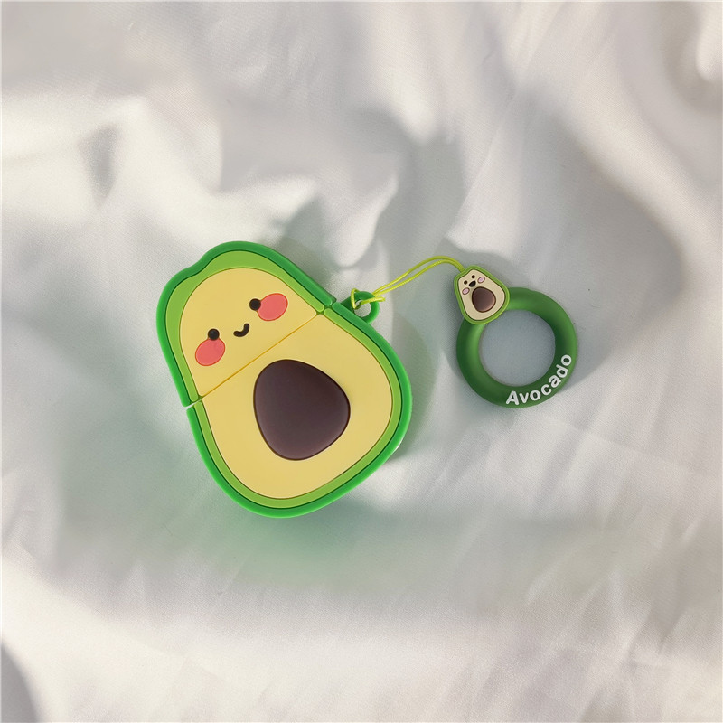 Adatto avocado AirPods 1a/2a generazione Pro custodia auricolari Pro 3a generazione Custodia protettiva in silicone simpatico cartone animato Apple