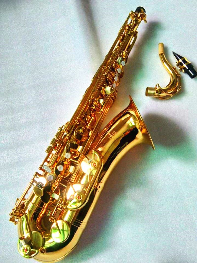 Ny BB Tenor Saxophone T-902 Professionell Spela musikinstrument Elektrofores Guld Tenor Sax med fallstillbehör