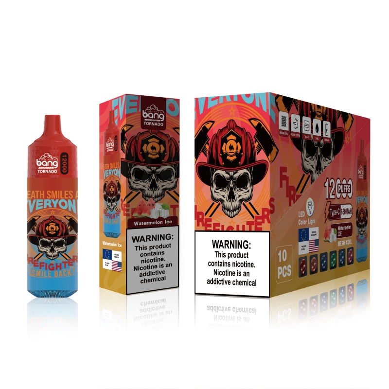 BANG TORNADO BANG ORIGINALE 12000 sbuffi a vapo usa e getta a vaporifugo 12k vapotte di vapotteria da 20 ml POD predefinito 650 mAh ricaricabile 22 sapori kit di colore chiaro a LED vs elf box 14000 14k