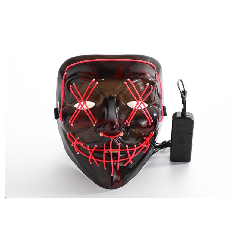Yüksek Kaliteli Çılgın Hafif Oyuncaklar Toptan Fiyat Işık Glow Scary Masquerade Cosplay Rave Mask LED Işık Up Korku Cadılar Bayramı Parti Maskesi