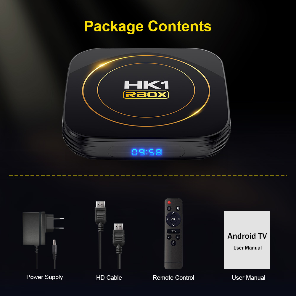 HK1 RBOX H8S ANDROID 12.0 SMART TV BOX ALLWINNER H618 QUADCORE CORTEX-A53 BT4.0 DUAL WIFI 2GB 4GB 16GB 32GB 64GB 100M 6K