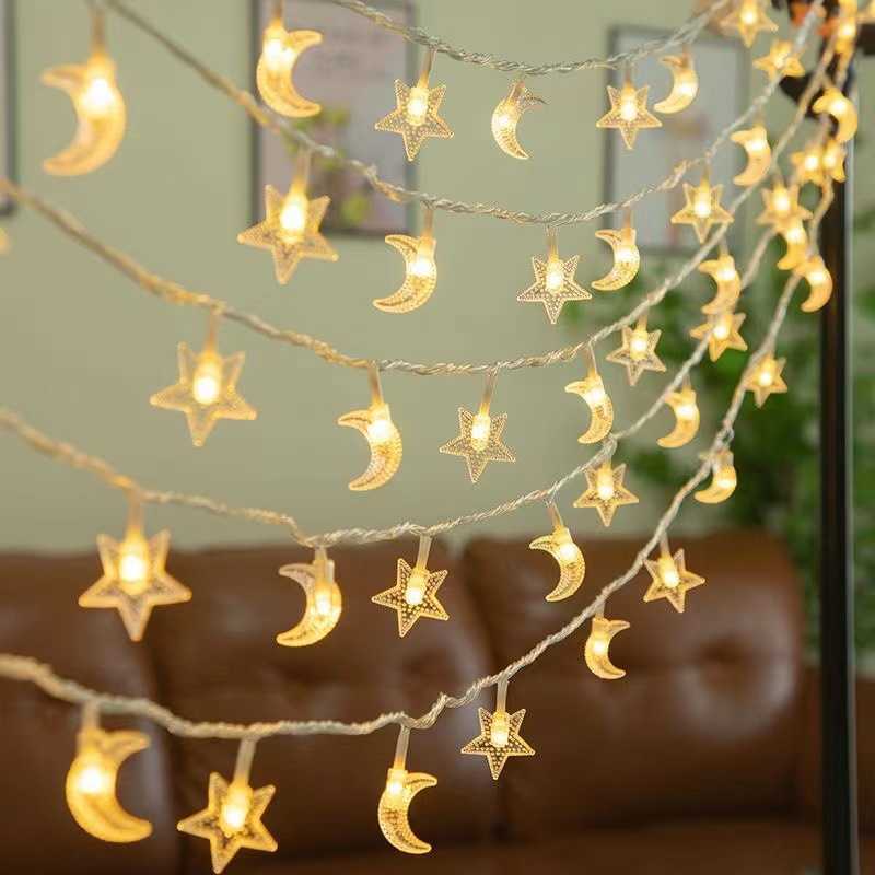 LED Cordes Ramadan 2023 Rétro Lampe À Huile LED Chaîne Lumineuse EID Moubarak Décor Ornements EID Kareem Islamique Musulman Gurbang Décoration De La Maison P230414