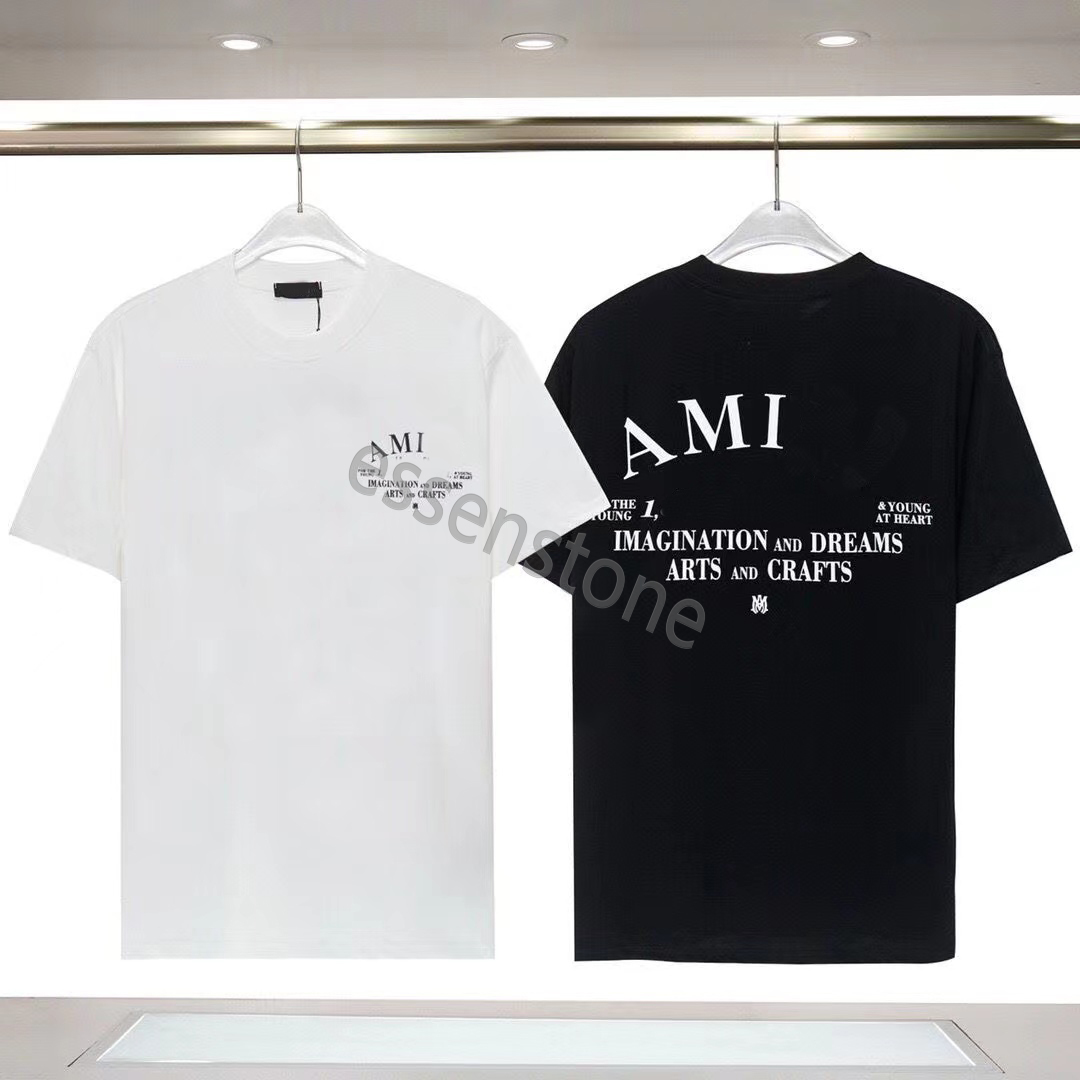 Nya designer män och kvinnors korta ärm t-shirt blandade lyxvarumärken Miris Amirsy Summer Fashion Märke Sand Fluid Letter Printed Tees AM LOOK