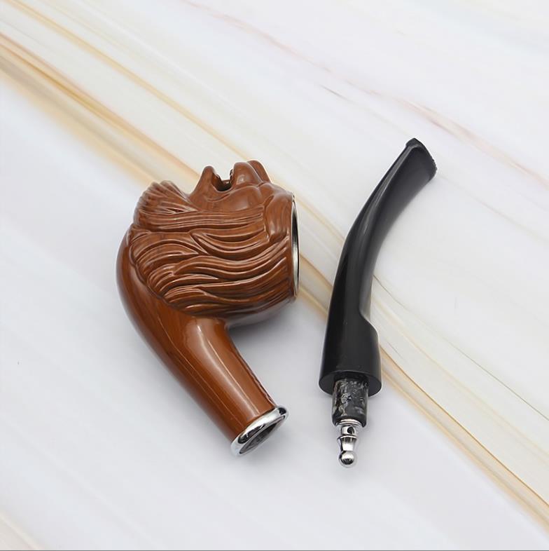 Smoking Pipe Creative lion head resin tobacco pipe