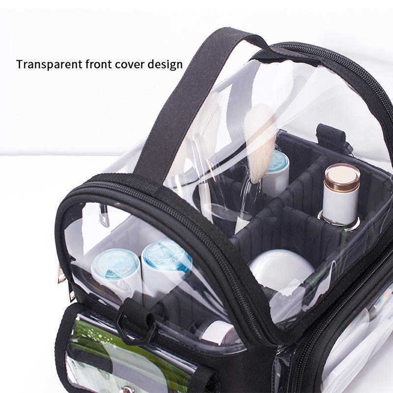 Kosmetiktaschen Neue PVC-Make-up-Tasche für Frauen Große Kapazität Reise Wasserdichte transparente Box mit Fächern 230417