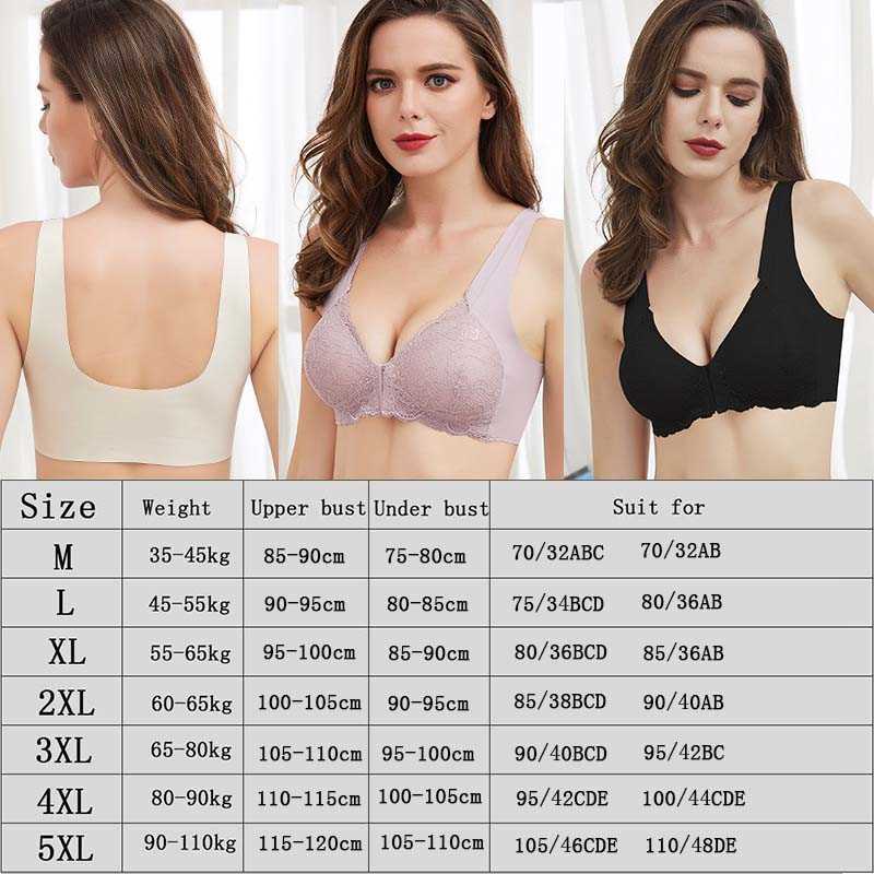 Reggiseni Jerrinut Reggiseni taglie forti donna Intimo Reggiseno senza cuciture Reggiseno push up Lingerie Chiusura frontale Bralette 3XL 4XL 5XL BH P230417