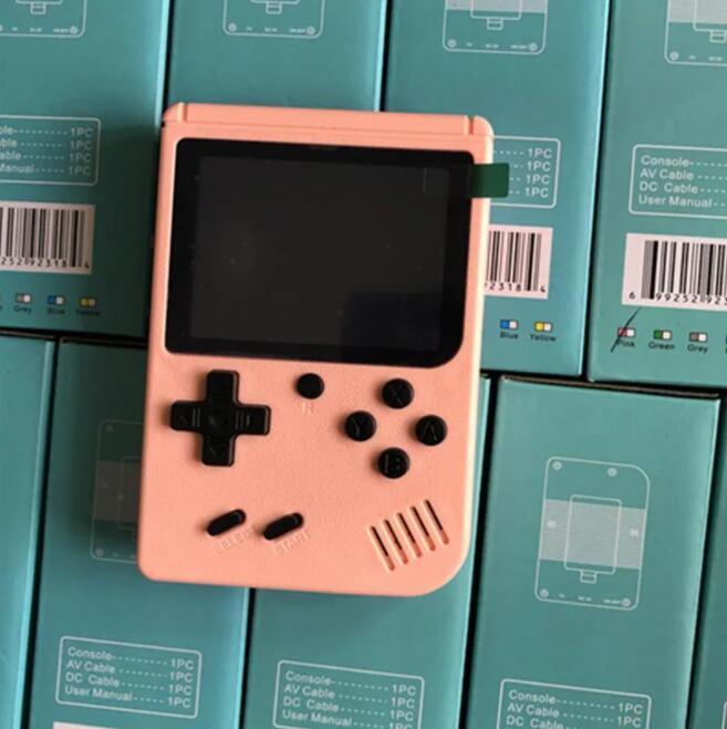 500 IN1 PORTABLE Macaron Handheld Game Console Player Retro Video kan lagra 8 bit 3,0 tum färgglad LCD -vagga med detaljhandelslådan