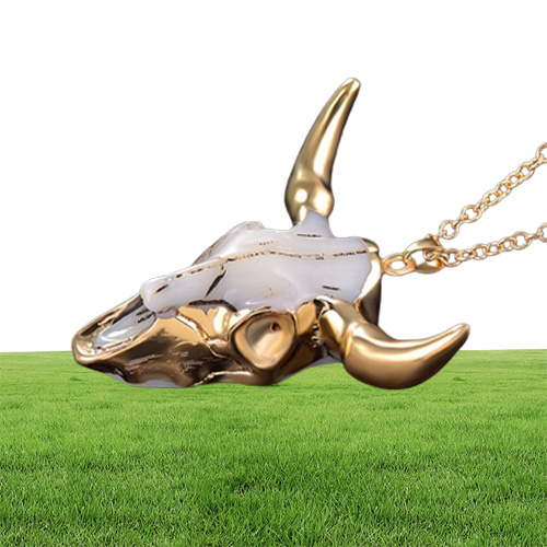 Designer Necklace Luxury Jewelry Vintage Bull Skull Men039S Pendant Wrapped Gem Buffalo Cattle American Western National Style 6176178