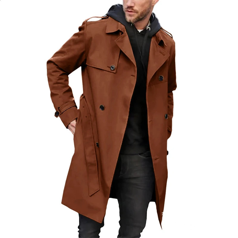 Herren Wollmischungen Übergroße Windjacke Männer Koreanischer Trend Mittlere Länge Handsome Overknee-Mantel Britischer Herbst-Winter-Paar Eleganter Mantel 231116