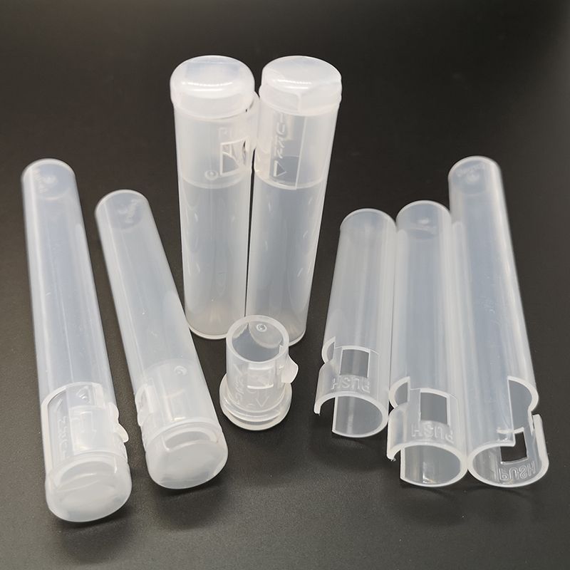 Confezione di cartucce Vape tubi in PVC 0,5 ml 0,8 ml 1,0 ml 510 Dimensioni carrello 87 mm * 16 mm Tubo in plastica a prova di bambino 71 mm * 16 mm Serbatoio resistente ai bambini Personalizza disponibile