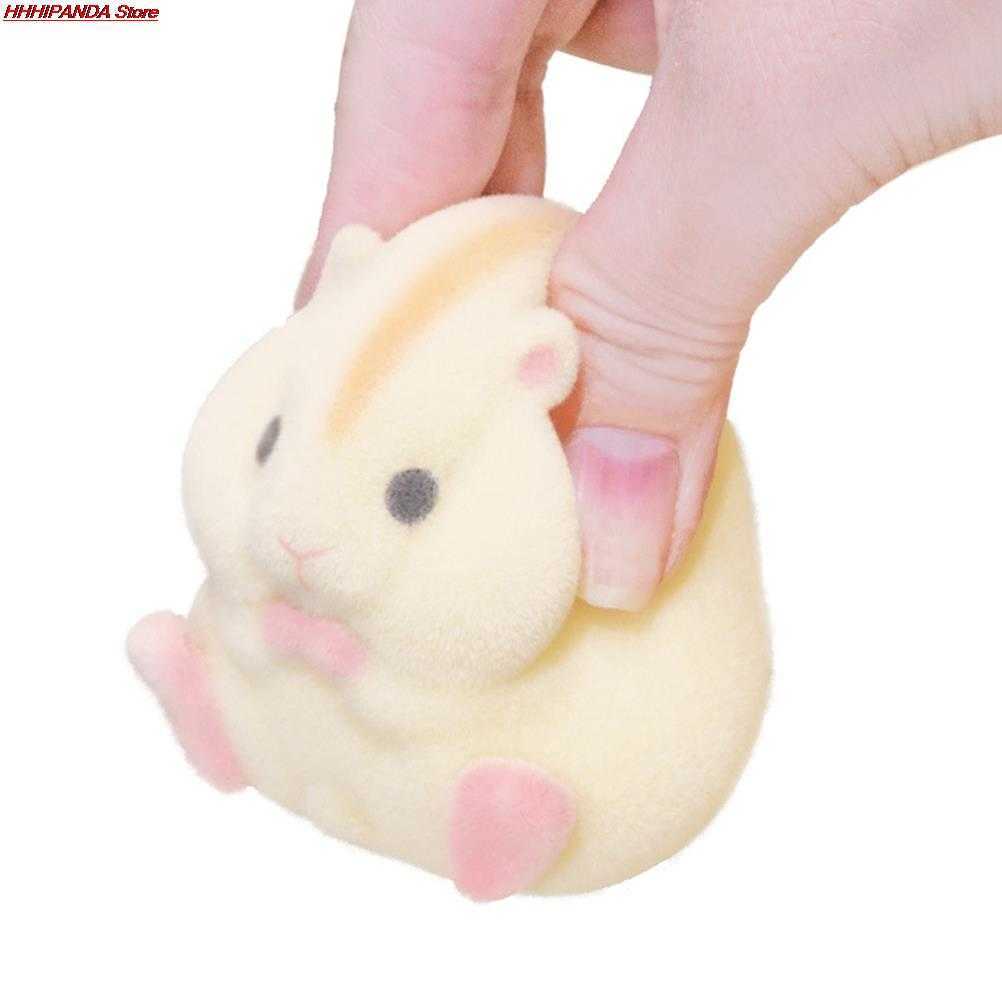 Stuffed Plush Animals Capsule toys kawaii fatty milky hamster flocking plush dolls gashapon toys for kids gift