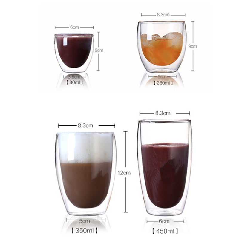 Theekopjes dubbele wandglas kung fu theekop transparante koffie melk water mok hoog borosilicaat glasdrankjesware theeset cadeau