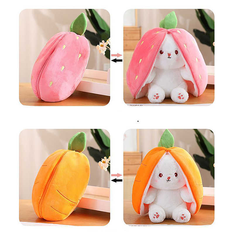 Peluches Peluches Lapin Jouets En Peluche Fraise Mignonne De Lapins Animal En Peluche Kawaii Lapin Bébé Peluche Doux Étreignant Oreiller En Peluche Jouet Cadeaux Pour Enfant