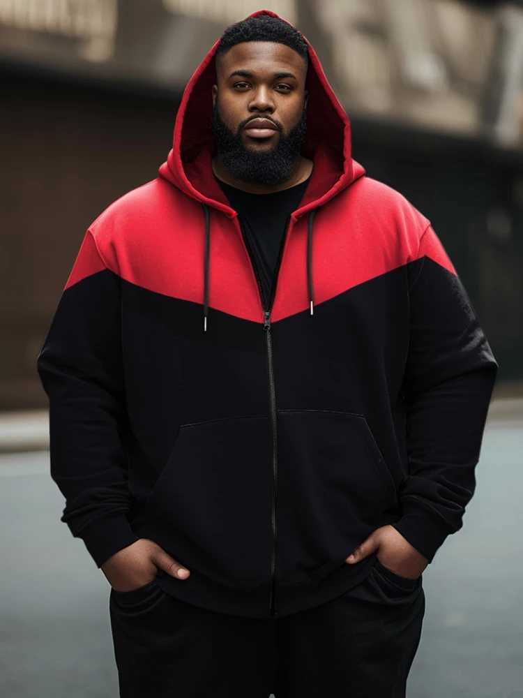 Sweats à capuche pour hommes Sweatshirts ZOOY L-9XL Veste à capuche zippée à manches longues et à blocs de couleurs pour hommes, grande taille, dégradé de couleurs, décontracté J231116