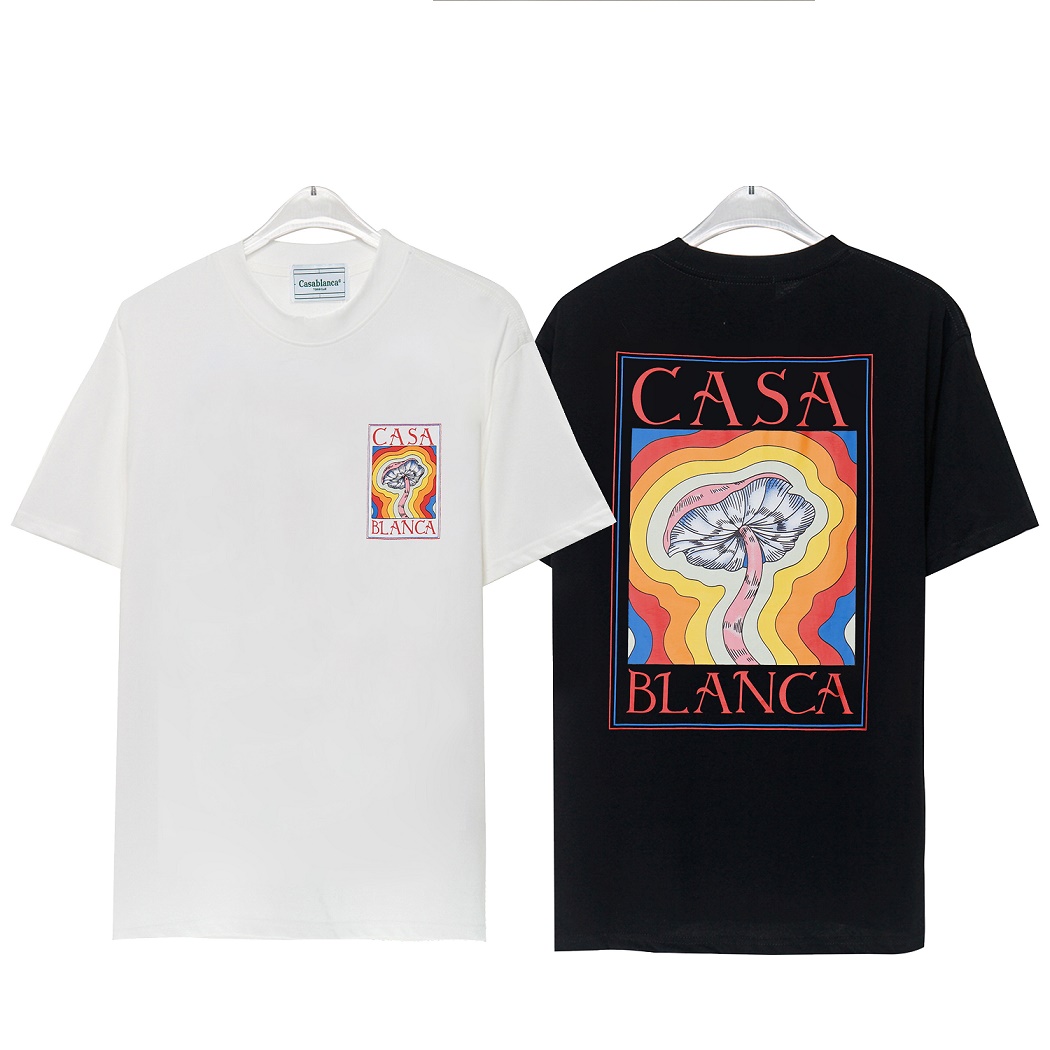 Casablanca T Shirt Men Designer T Shirts Casablanc Shirt Wear Summer Round Neck Sweat Absorbing Short Sleeves Outdoor Breathable Cotton Tees US 65