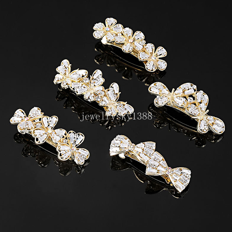 Elegante Strass Haarspelden Bloem Vlinder Lente Clips Boog Haarspeld voor Vrouwen Paardenstaart Clip Mode Zoete Haaraccessoires