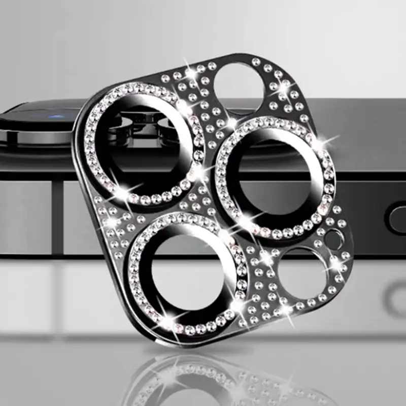 Luxo glitter diamante câmera proteção protetor de lente da câmera para iphone 15 13 14 14 pro max filme lente da câmera