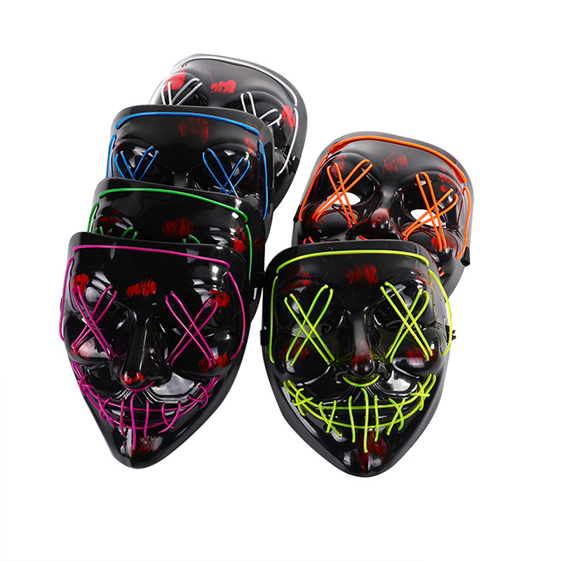 High Quality rave light toys Wholesale price Luminous Glow Scary Masquerade Cosplay Rave Mask LED Light Up Horror Halloween Party Mask