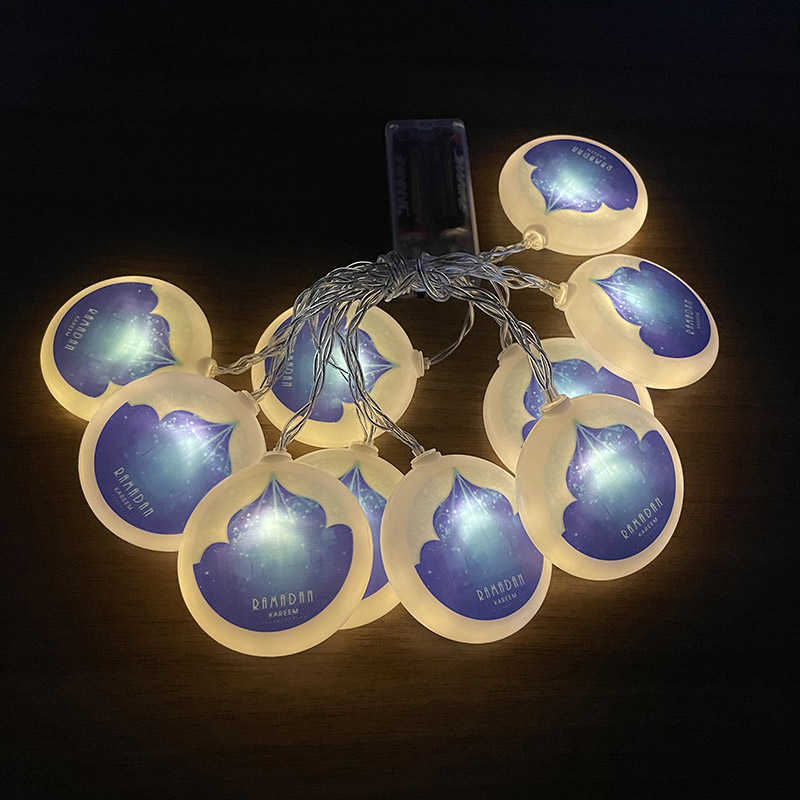 LED Strings 2M 10LED Eid Mubarak LED LIGE String Star Moon Night Light Islamski festiwal muzułmański Dekoracje dom Ramadan Kareem Ornament P230414