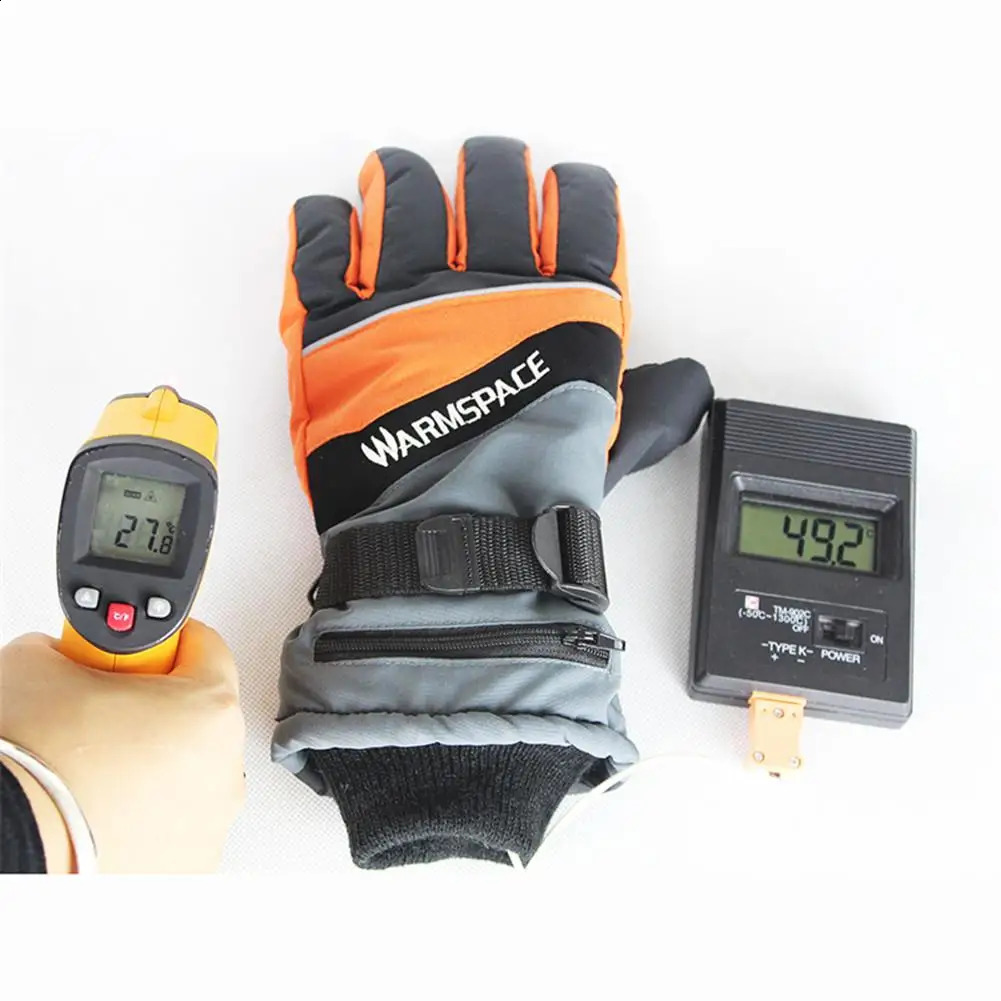 Лыжные перчатки 1 пара зимних USB-грелок для рук Электрические термоперчатки Водонепроницаемые перчатки с подогревом на батарейках для мотоциклетных лыжных перчаток 231116