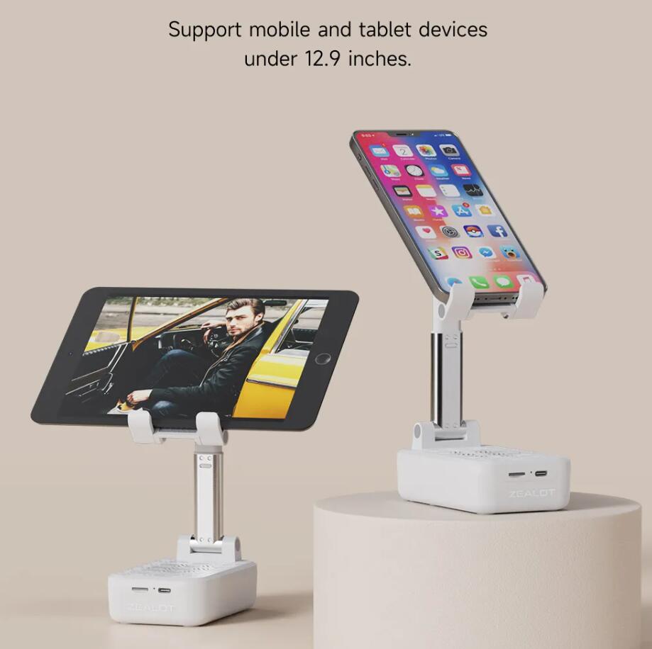 ZEALOT Z7 Phone Stand Wireless Speaker Desktop Kitchen Gadgets Portable Phone Stand mount holder with Speaker