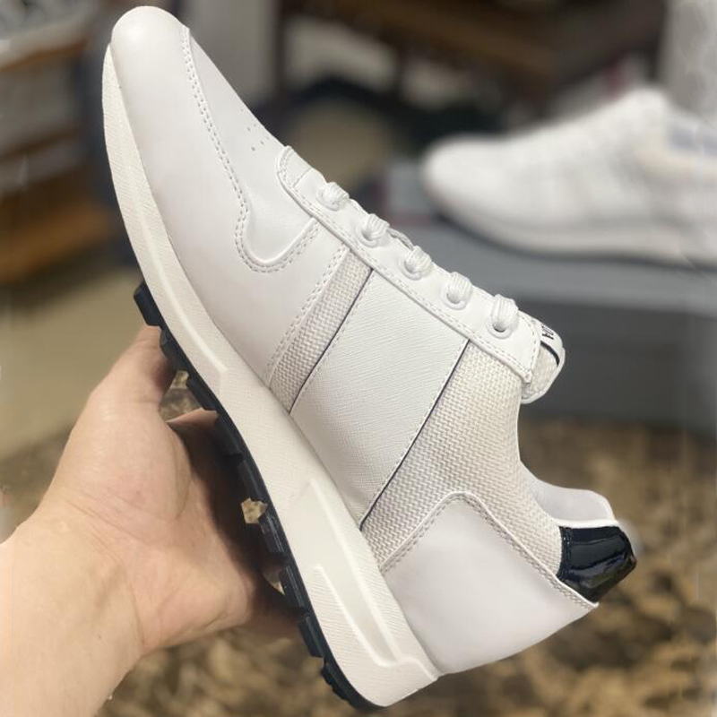 Mode män pra casual skor löpande sneakers Italy original låga toppar mjuka bottnar elastiska band kalvskinn designer lättvikt casuals fitness tränare box eu 38-45