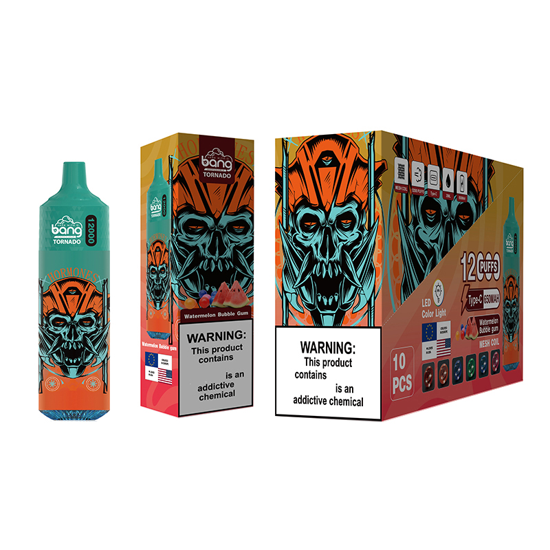 Bang Tornado Box 12000 Puffs Disposable Vape Puff 12K Authentic Bangvapes Mesh Coil Rechargeable Electronic Cigarettes 23ml Pre-filled Pods Vaporizers 0% 2% 3% 5%