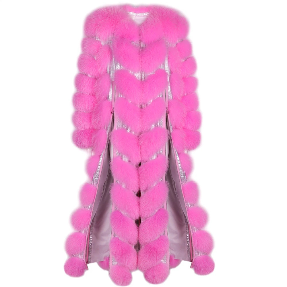 YOLOAgain-abrigo largo Natural de lujo para mujer, chaqueta de piel auténtica, prendas de vestir exteriores para mujer, otoño 2023, 231116