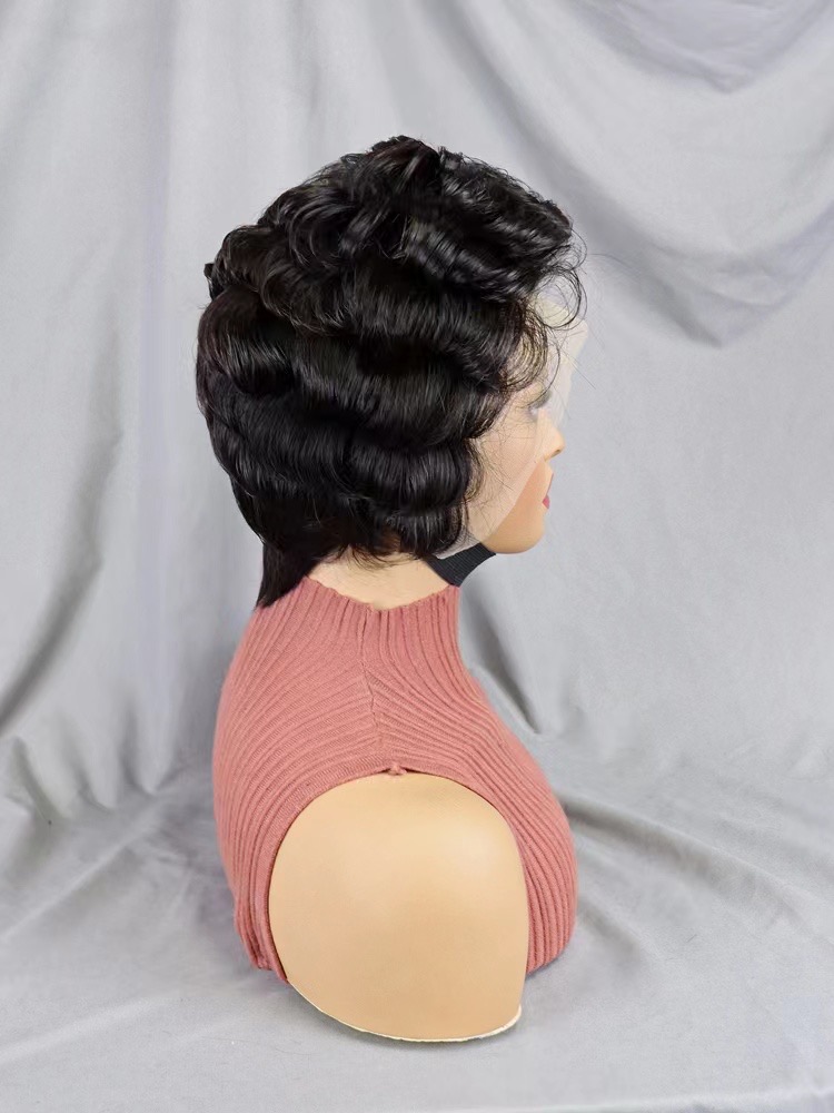 Short Pixie Cut Human Hair 13x4 Lace Frontal Wigs Glueless Short Bob Wig Pre Plucked With Natural Hairline