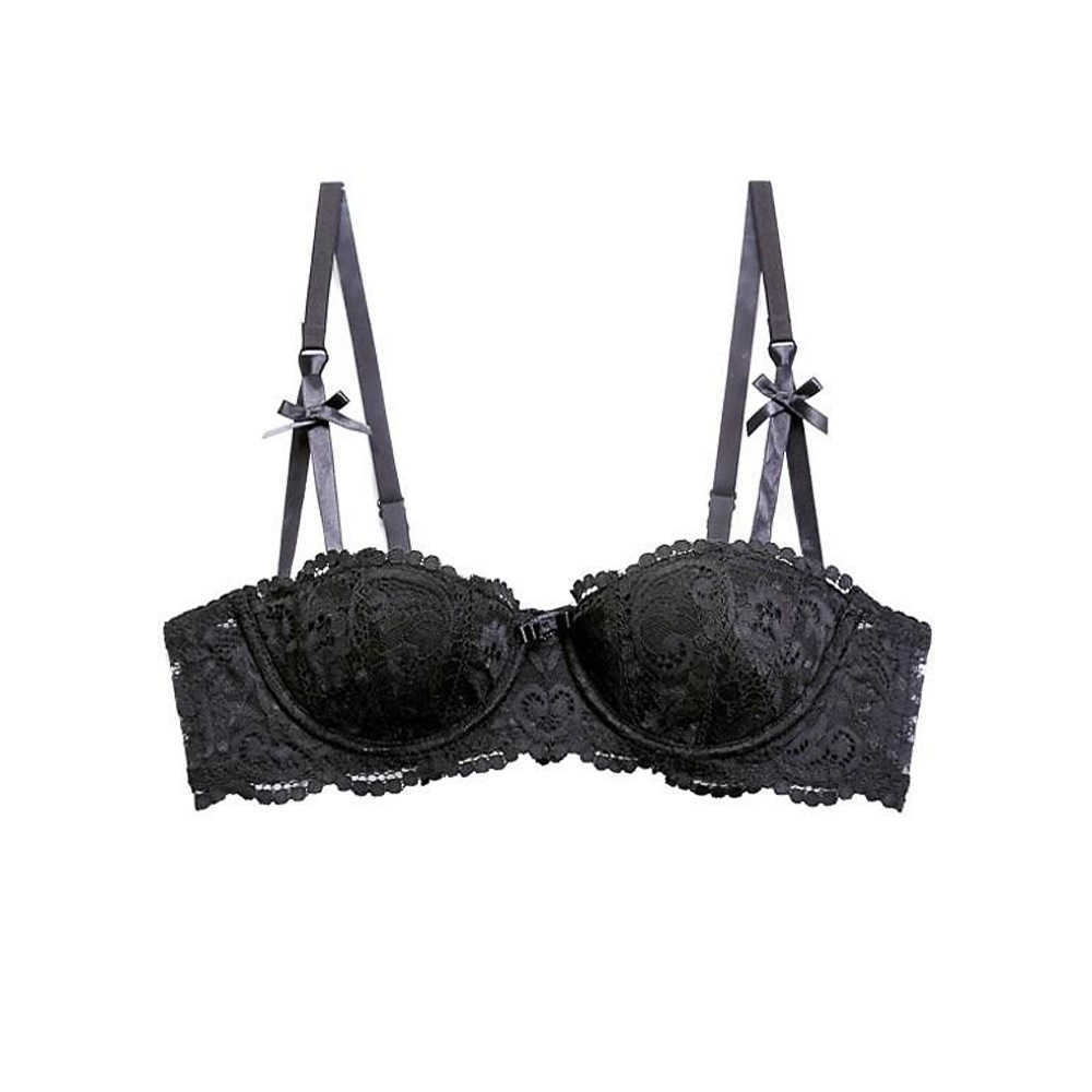 Bras Half Cup French Style Bras Kobiety seksowna koronkowa bralette oddychające zamykanie pleców Regulowane paski stanik miękki głęboki v top cienki bielizna p230417