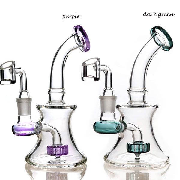 Bongs d'eau en verre épais Tuyau de fumée Narguilés Recycleur Plates-formes pétrolières Heady Glass Dab Bong Avec 14mm Banger