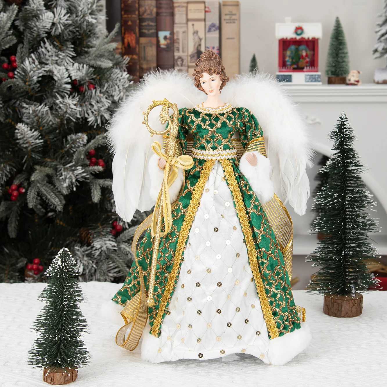 Christmas Decorations 16"Angel Christmas Angel Doll Toy Figurine Christmas Ornaments Crafts with Wing Home Natal Decorations Festive GiftL231111