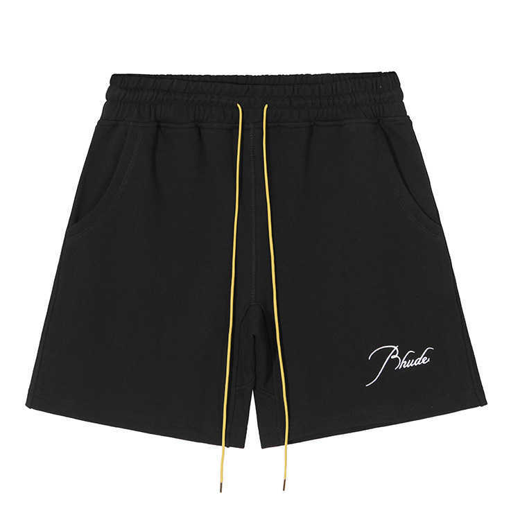 Shorts pour hommes Rhude Summer Designer Pantalons de plage Monnaie Buster Rhude Printemps et été Brodé High Street Cordon Casual Couple Sports Capris