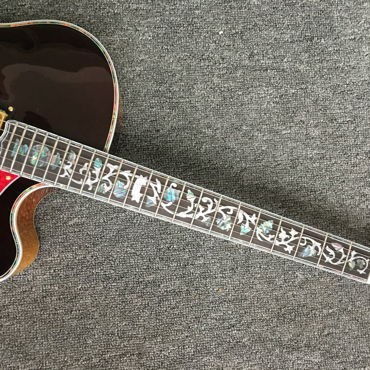 Sunburst Falcon Semi Hollow Body Jazz elektrische gitaar Imperial Tuners Dubbele F-gaten esdoorn body en hals met bloeminleg