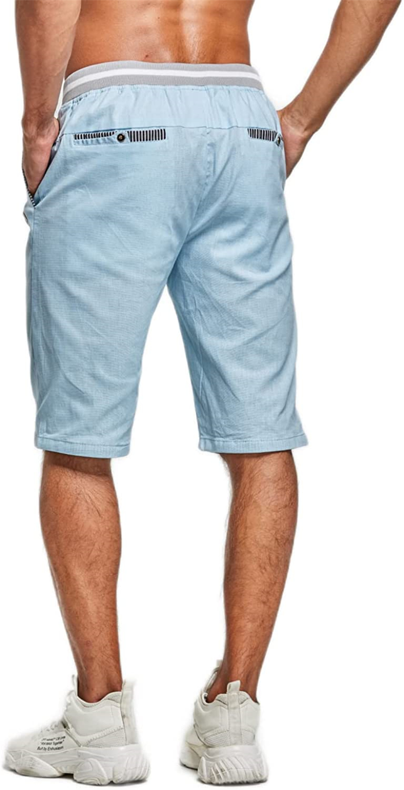 Cotton Men's Shorts Summer Casual Classic Drawstring Summer Beach Shorts with Elastic Waist And Pockets M-5XL