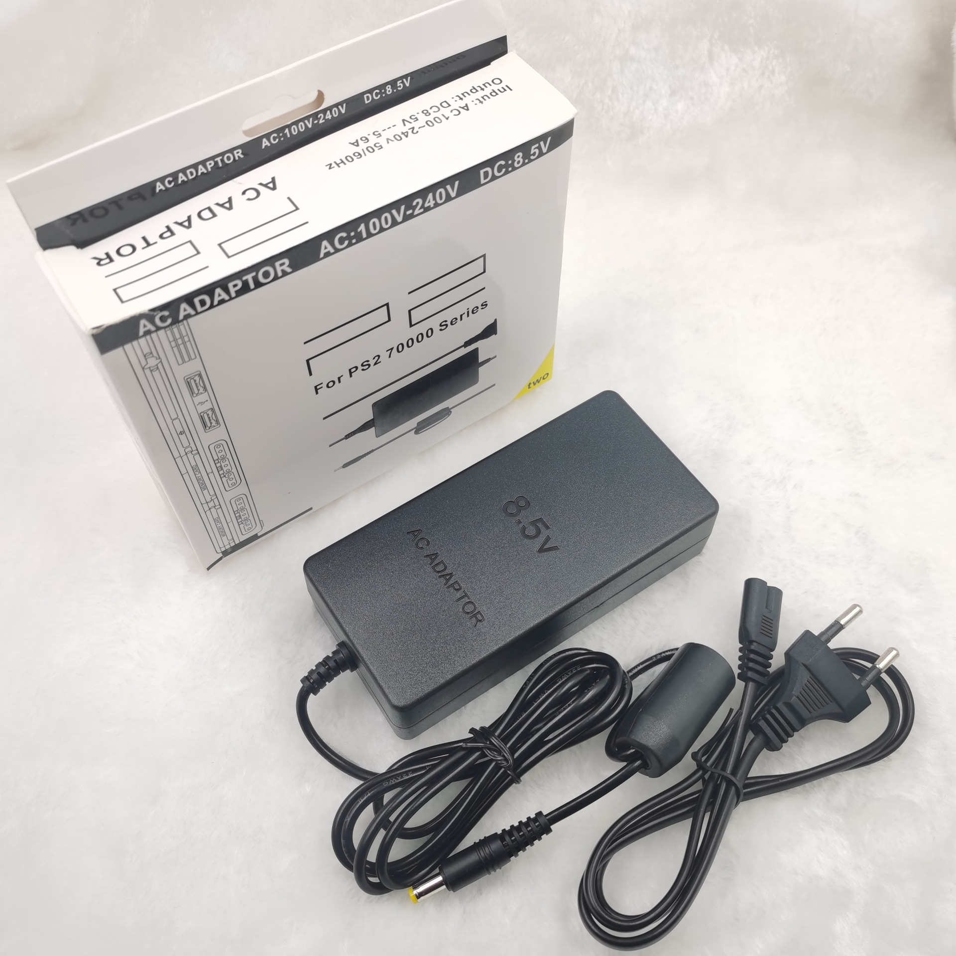 EU US UK AU Plug Power Supply Adapter Replacement AC 100-240V to DC 8.5V 5.6A Cable Console  for Sony PlayStation2 PS2 7000 With Retail Box