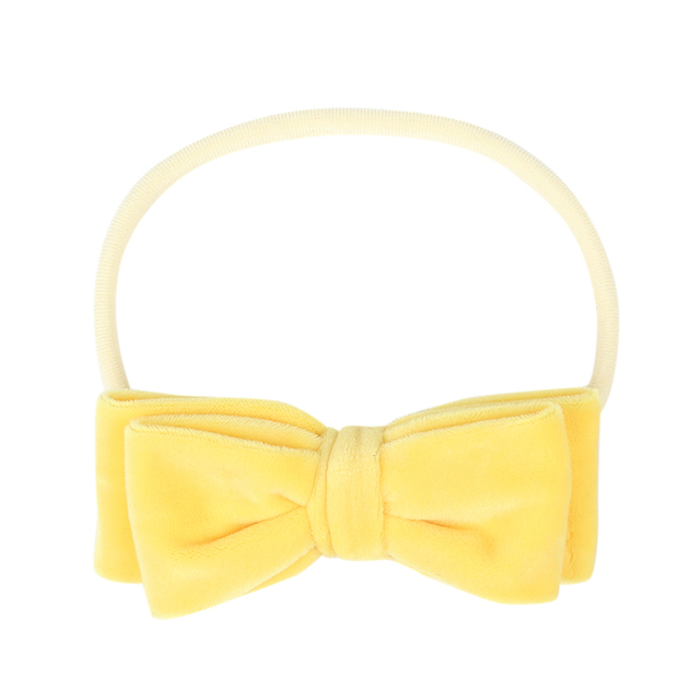 Fasce neonate Fasce bambini con fiocco in nylon Bowknot Fasce capelli elastiche bambini Accessori capelli in velluto Colori solidi