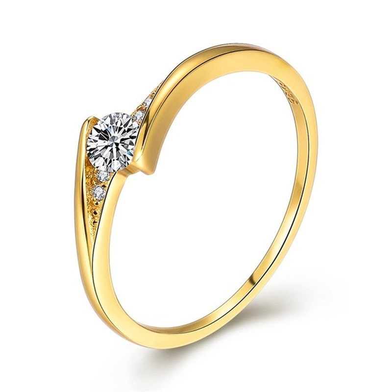 14K Gold Lab Moissanite Fingerring Party Ehering Ringe für Frauen Brautversprechen Verlobungsschmuck