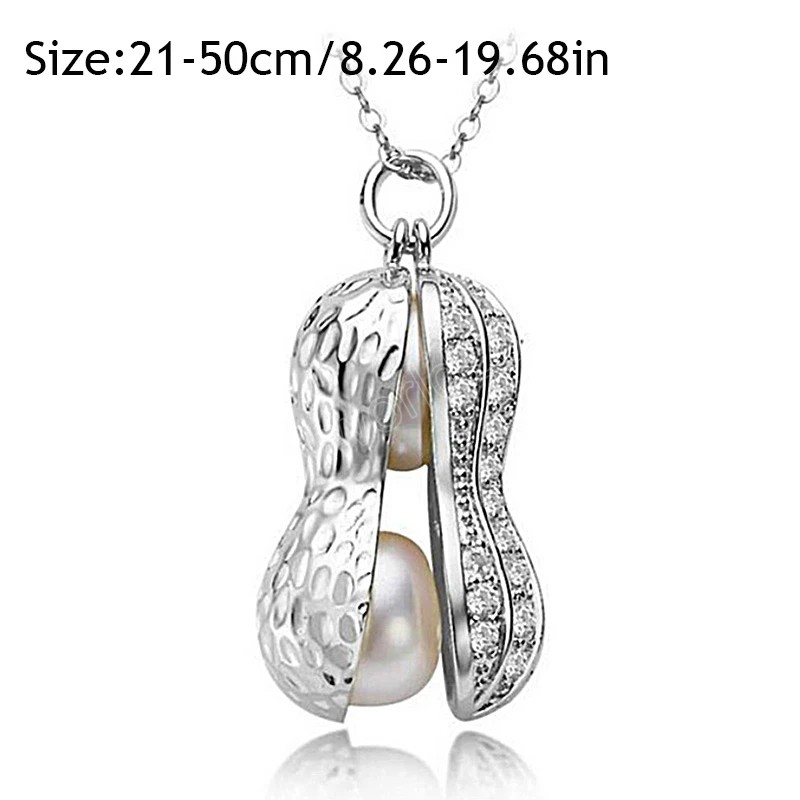 Creative Peanut Pendentif Colliers Pour Femmes Filles Cristal Faux Perle Chaîne Collier De Mariage Fête D'anniversaire Bijoux Cadeaux