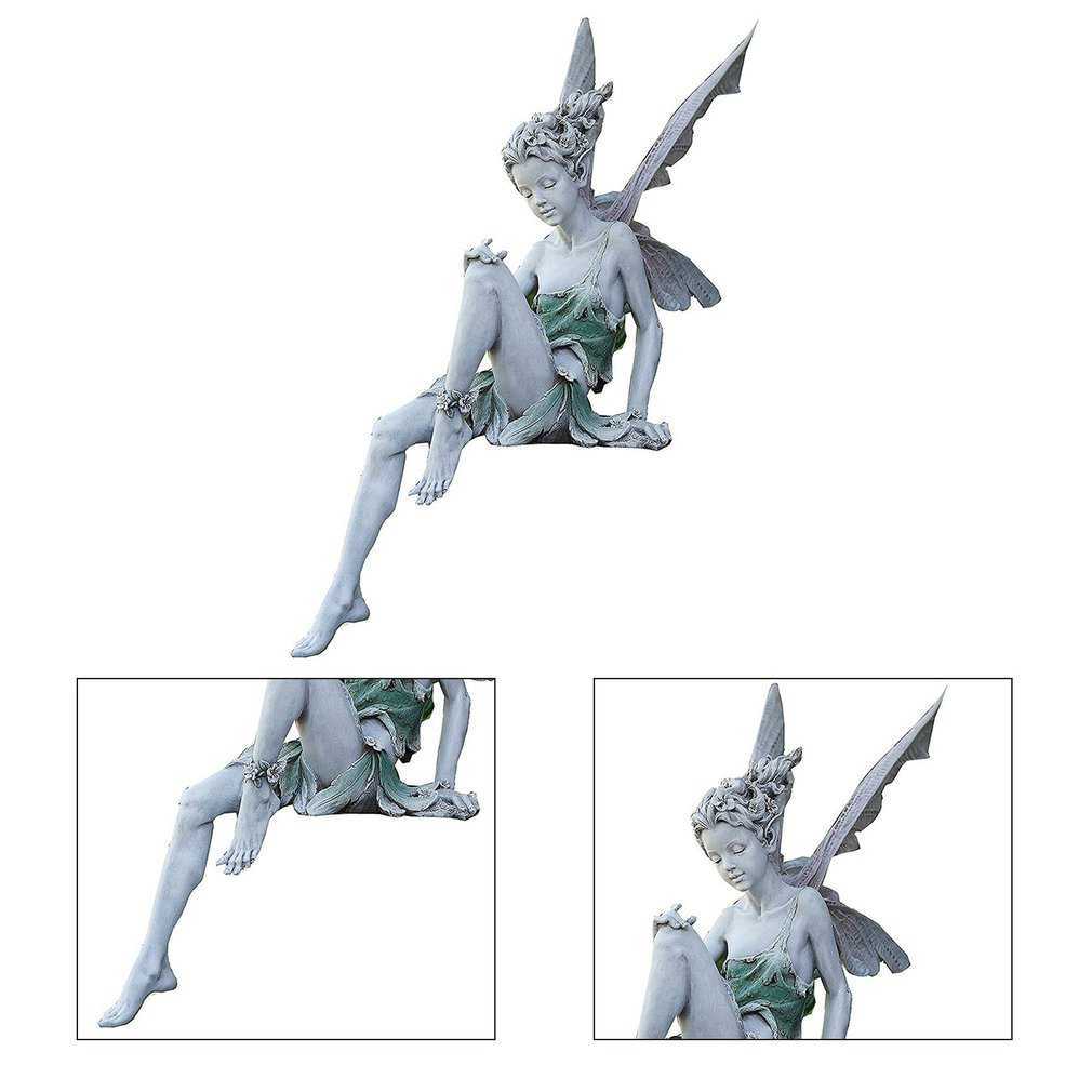 Artes e artesanato Hot 2022 Fasty Fairy estátua estatuetas de estátua com asas Decoração de pátio de pátio do jardim de asas ao ar livre