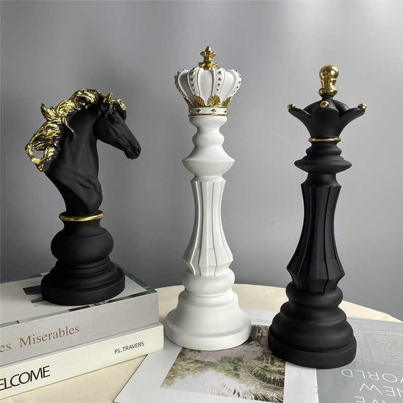 Objets décoratifs Figurines Northeuins / Set Resin International Chess Figurine Modern Interior Decor Office salon Home Decoration Accessoires Y23