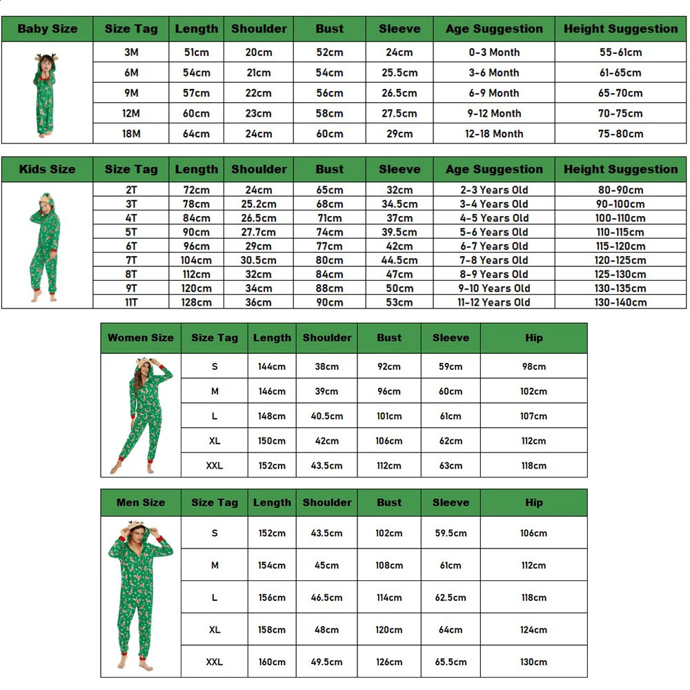 코스프레 베이비 zip up 녹색 어린이 순록 의상 크리스마스 홀리데이 홈 파티 착용 성인 가족을위한 까마귀 onesies 크리스마스 잠옷 231116