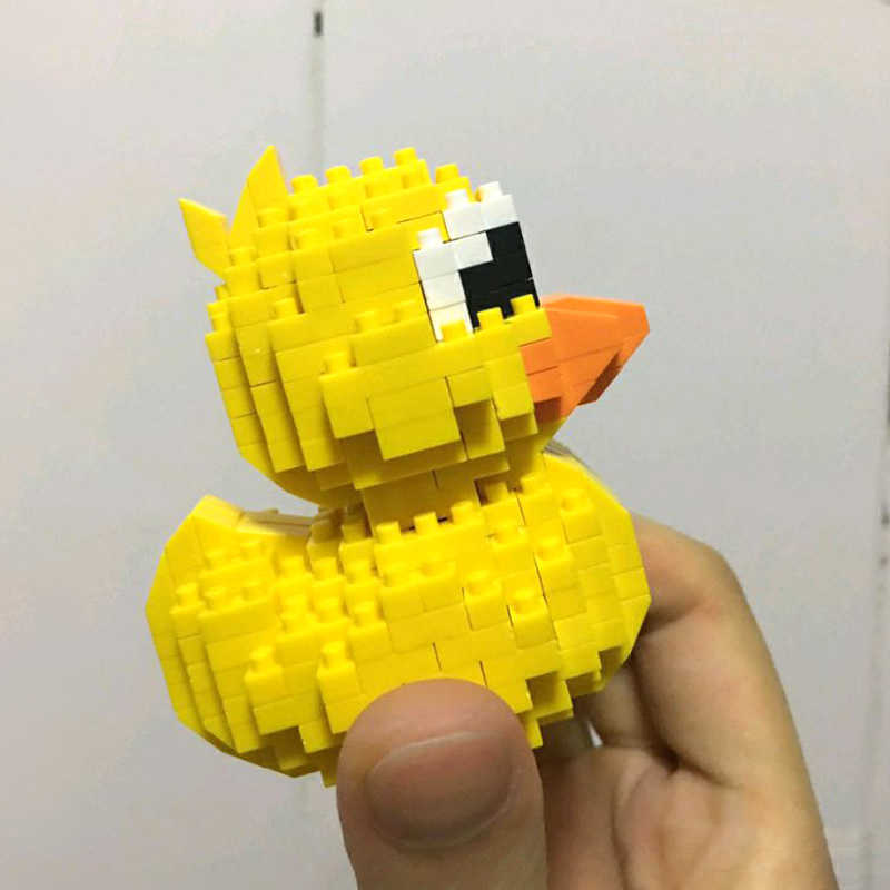 Block Daia 66890 Animal Paradise World Yellow Duck Bird Pet 3D Model DIY Mini Diamond Blocks Bricks Building Toy for Children No Box