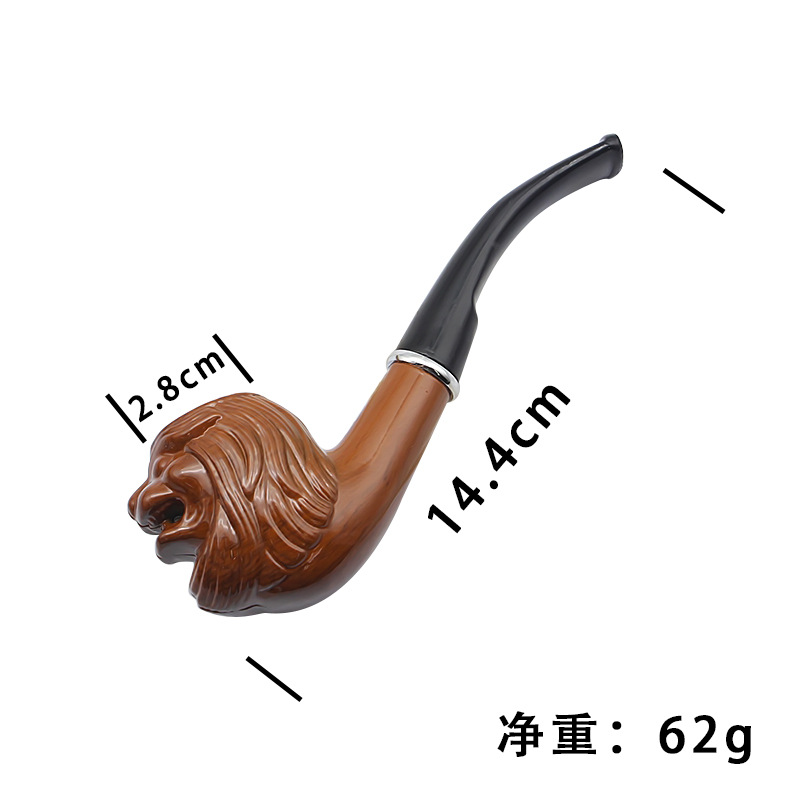 Smoking Pipe Creative lion head resin tobacco pipe