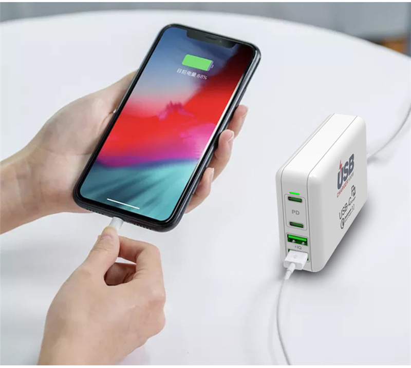 100W 4ポートファーストクイック充電EU US US UK AC HOME TRAVEL PD USB-C WALL CHARGER POWERADAPTERS FOR iPhone