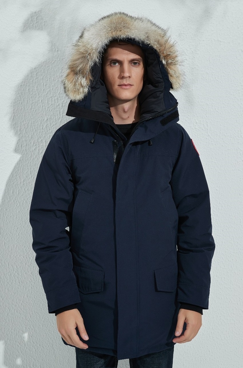 Piumini invernali da uomo Langford etichetta rossa Parka Real Raccoon Collo in pelliccia con cappuccio Cappotto Downs Parka caldo e spesso Rosso Outlet invernale Parka sportivo da esterno